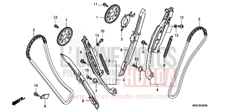 CAM CHAIN/TENSIONER for VFR1200F Dual Clutch PEARL SUNBEAM WHITE (NHA66) from 2013